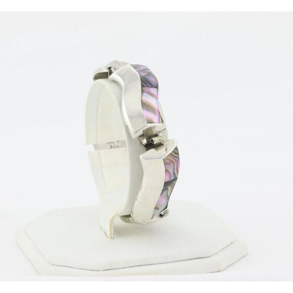 Sterling Silver Abalone Shell Bracelet 6 3/4 inch - Picture 7 of 9